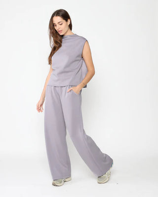 Scuba Cowl Neck Top - Silver