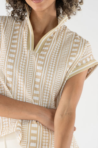 Emily Mccarthy Riviera Top - Piazza Stripe Seersucker
