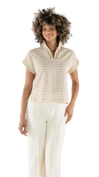 Emily Mccarthy Riviera Top - Piazza Stripe Seersucker