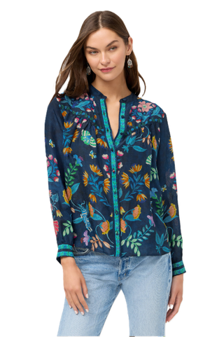 Shirred Western Shirt - Elizabeth