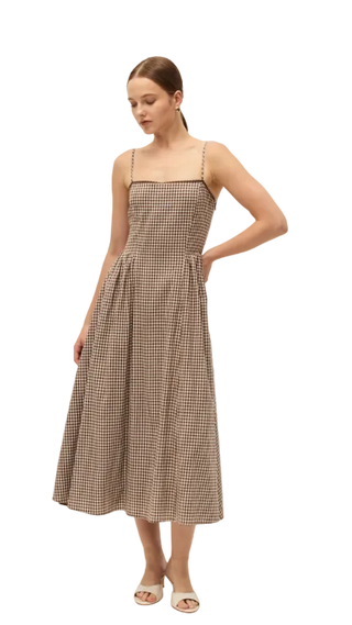 Elodie Adira Dress - Brown Gingham