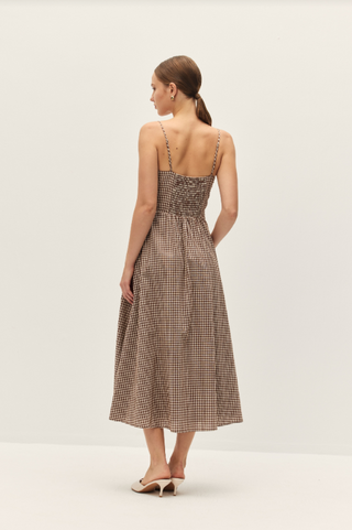 Elodie Adira Dress - Brown Gingham