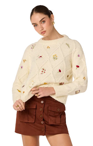 Astr Rose Sweater - Ivory