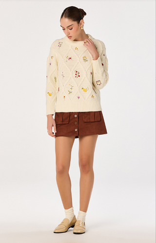 Astr Rose Sweater - Ivory
