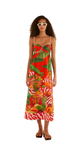 Farm Rio Maxi Dress - Fruit Trolley Red