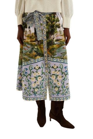 Farm Rio Multi Midi Skirt - Countryside Landscape