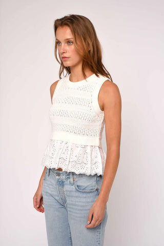 Ebba Sweater Tank - White