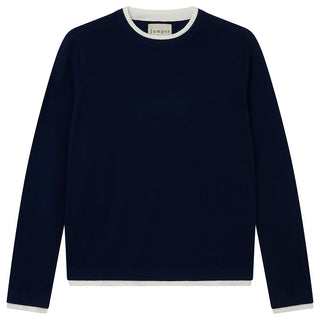 Jumper 1234 Double Trim Crew - Navy/White