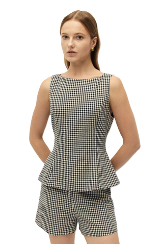 Elodie Birdie Top - Black Gingham