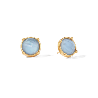 Honey Stud - Iridescent Chalcedony Blue