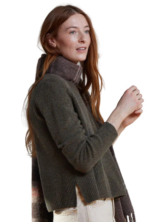 4-Ply Cropped Boxy Crew W/ Side Slits