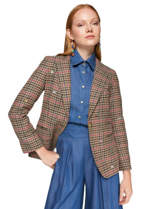 Embroidered Houndstooth Jacket - Multi