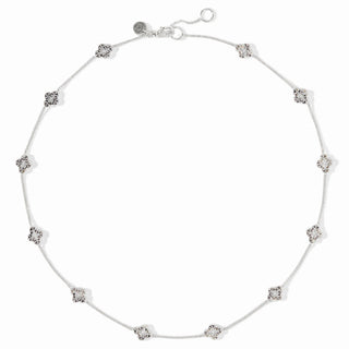 Florentine Demi Delicate Station Necklace - Silver