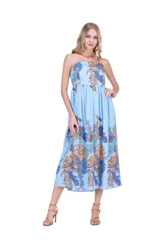 Joy Joy Gathers Tube Dress - Antique Blossom