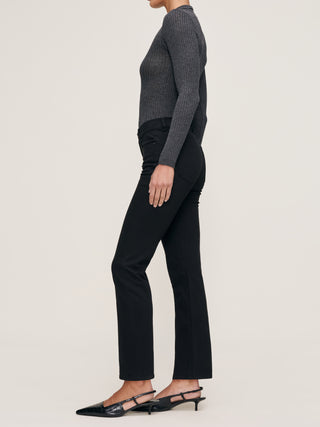 DL1961 Mara Straight: Mid Rise Instasculpt Ankle - Black