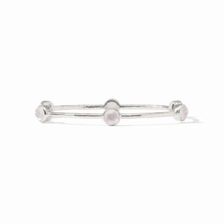 Milano Luxe Silver Bangle - Iridescent Clear Crystal