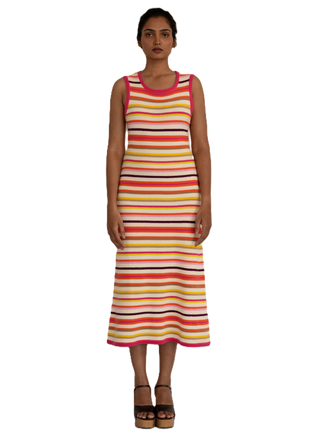 Calla S/L Dress - Citrus Stripe