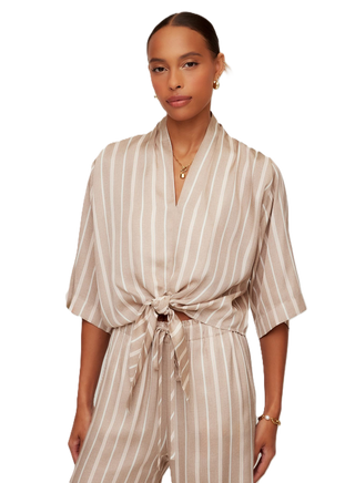 Bernice Tie-Front Blouse - Khaki