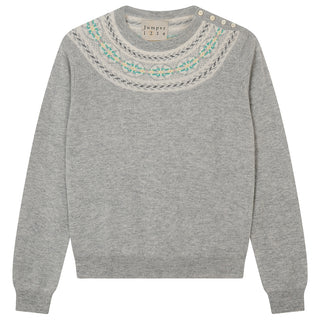 Jumper 1234 Yoke Fairisle Crew - Dark Clouds