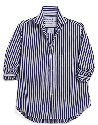 Frank &amp; Eileen Relaxed Button-Up Shirt - Navy White Block Stripe&nbsp;