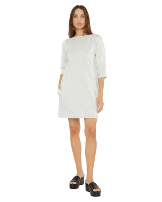 Ponte Knit A-Line Dress - Heather Grey