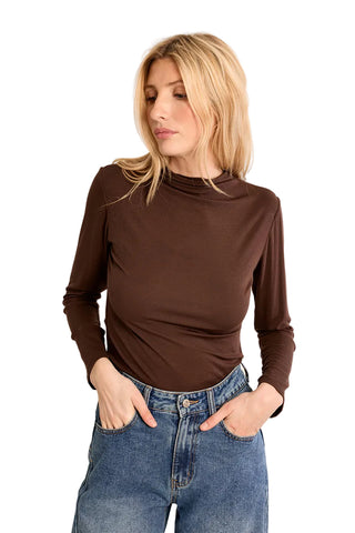 Molly Bracken Layering Long Sleeve Tee - Chocolate