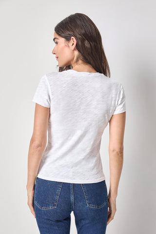 Lilla P Twisted Binding V-Neck - White