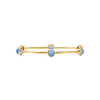 Milano Luxe Bangle - Iridescent Chalcedony Blue