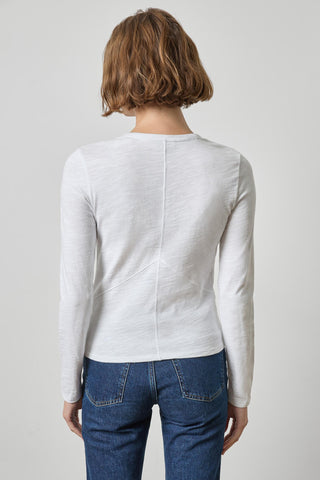 Lilla P Vintage Long Sleeve V-Neck - White