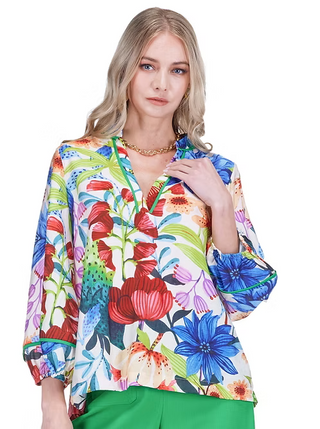 Jade Trimmed Top - Wild Botanica