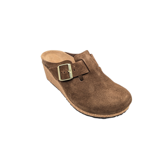 Fanny Wedge - Dark Tea Suede