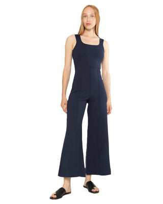 Cropped Wide Leg Tank Jumpsuit - Navy