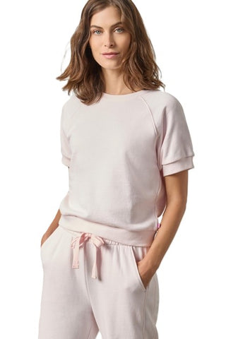 Short Sleeve Terry Sweatshirt - Rosewater