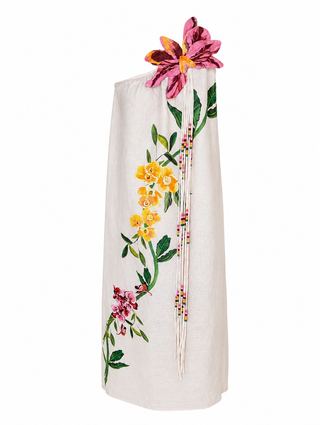 Farm Rio Garden Terrace One Shoulder Maxi Dress - Pink