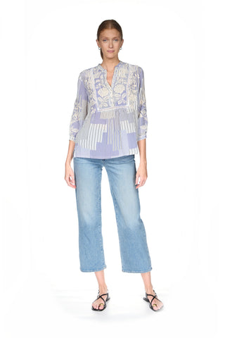 Henley Yoke Blouse - Osiris Stripe