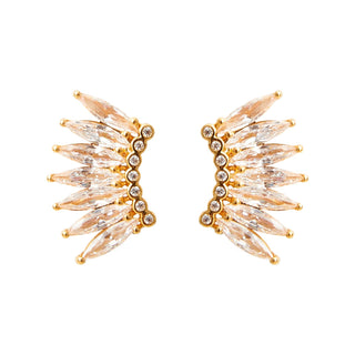 Petite Crystal Madeline Studs - Gold/Clear