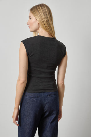 Lilla P Extended Shoulder Slim Tee - Black