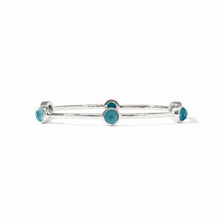 Milano Luxe Silver Bangle - Iridescent Montana Blue