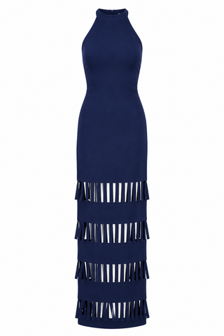 Curaae Yelena Cut Out Maxi Dress - Navy