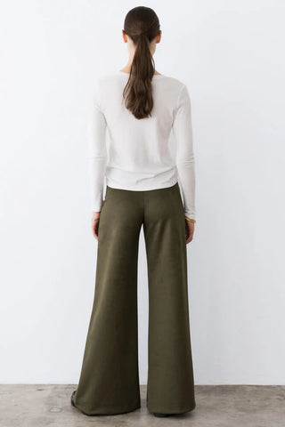 Ripley Rader Suede Wide Leg Pant - Olive