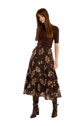 Molly Bracken Tiered Skirt - Chocolate Apolline