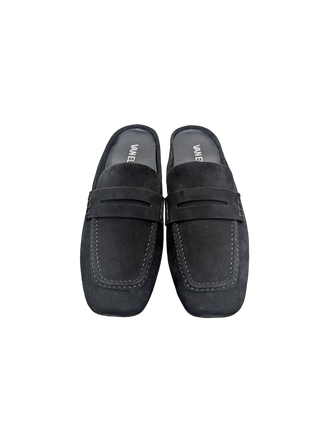 Skarlet Flat - Black Suede