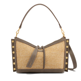 Mr. G Med - Pewter Raffia/Brushed Gold
