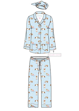 Flannel PJ Set - Ice Blue