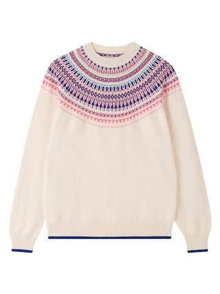 Fairisle Yoke Crew - Dark Violet