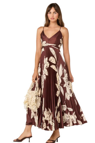 Astr Clea Dress - Brown Floral