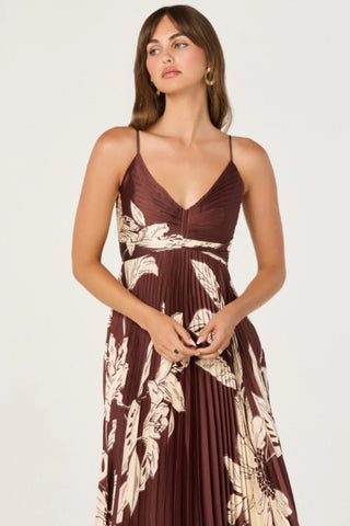 Astr Clea Dress - Brown Floral