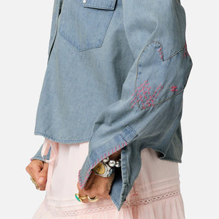 Kerri Rosenthal Western Pia Denim Shirt - True Denim