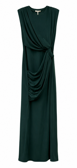 Milio Milano Drape Dress - Hunter Green