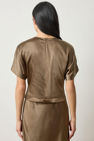 Satin Dolman Short Sleeve - Parsley